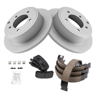 TRQ® - Performance Semi-Metallic Rear Brake Kit with Parking Brake Shoes