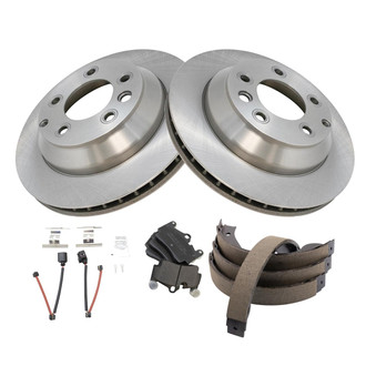 TRQ® - Performance Semi-Metallic Rear Brake Kit with Parking Brake Shoes