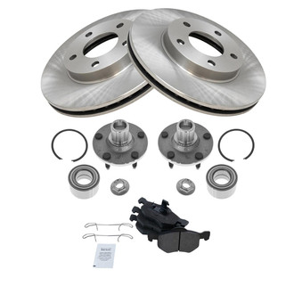 TRQ® - Performance Semi-Metallic Front Brake Kit with Hub Assemblies