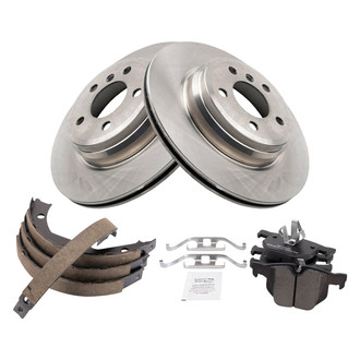TRQ® - Performance Semi-Metallic Rear Brake Kit with Parking Brake Shoes