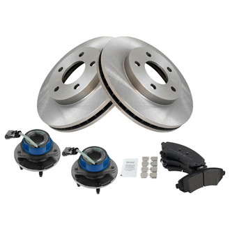 TRQ® - Performance Semi-Metallic Brake Kit with Hub Assemblies