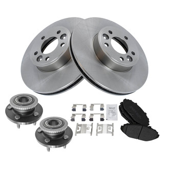 TRQ® - Performance Semi-Metallic Front Brake Kit with Hub Assemblies