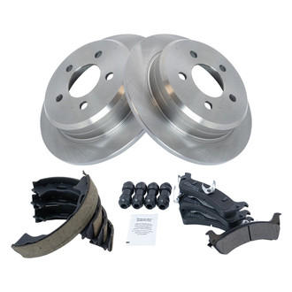 TRQ® - Performance Semi-Metallic Rear Brake Kit with Parking Brake Shoes