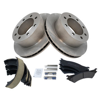 TRQ® - Performance Semi-Metallic Rear Brake Kit with Parking Brake Shoes