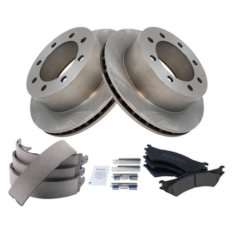 TRQ® - Performance Semi-Metallic Rear Brake Kit with Parking Brake Shoes