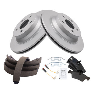 TRQ® - Performance Semi-Metallic Rear Brake Kit with Parking Brake Shoes