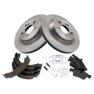 TRQ® - Performance Semi-Metallic Rear Brake Kit with Parking Brake Shoes