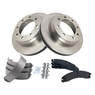 TRQ® - Performance Semi-Metallic Rear Brake Kit with Parking Brake Shoes