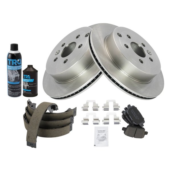 TRQ® - Rear Disc Brake Kit with Ceramic Pads and Shoes