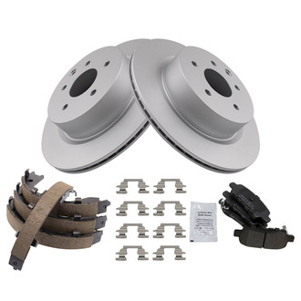 TRQ® - Performance Semi-Metallic Rear Brake Kit with Parking Brake Shoes