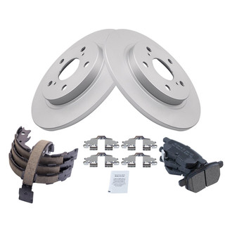 TRQ® - Performance Semi-Metallic Rear Brake Kit with Parking Brake Shoes
