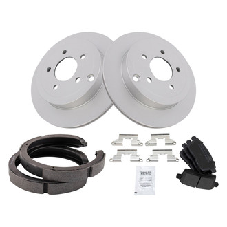TRQ® - Performance Semi-Metallic Rear Brake Kit with Parking Brake Shoes