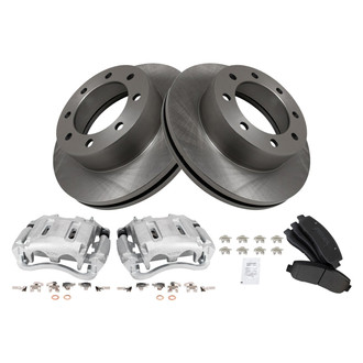 TRQ® - Performance Semi-Metallic Front Brake Kit with Calipers
