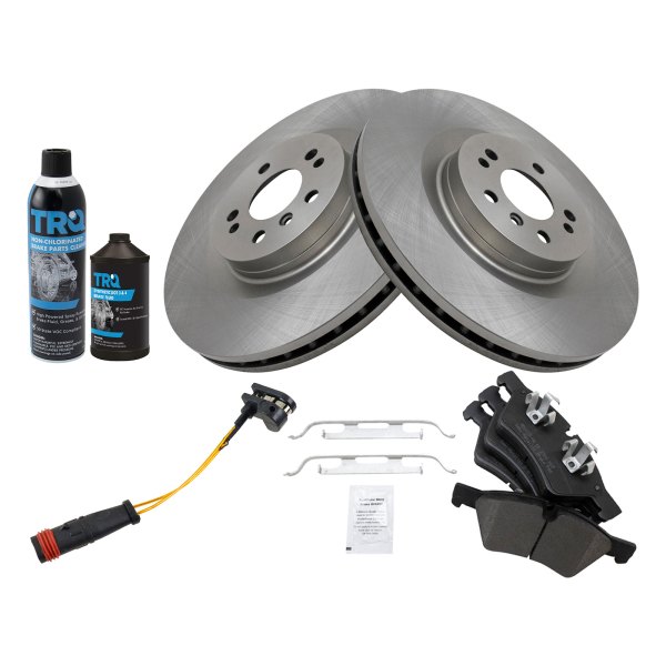 TRQ® - Front Disc Brake Kit with Semi-Metallic Pads and Pad Wear Sensors
