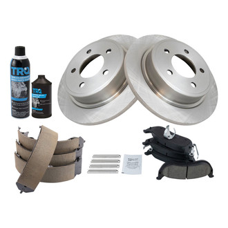 TRQ® - Rear Disc Brake Kit with Ceramic Pads and Shoes