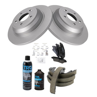 TRQ® - Rear Disc Brake Kit with Ceramic Pads and Shoes