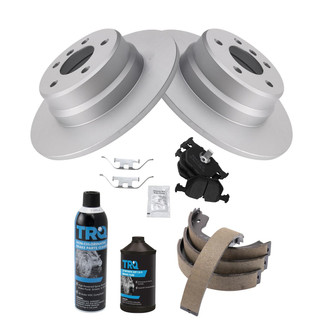 TRQ® - Rear Disc Brake Kit with Semi-Metallic Pads and Shoes