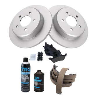 TRQ® - Disc Brake Kit with Semi-Metallic Pads and Shoes