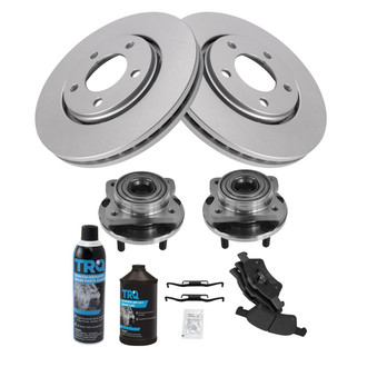 TRQ® - Disc Brake Kit with Semi-Metallic Pads and Hub Assemblies
