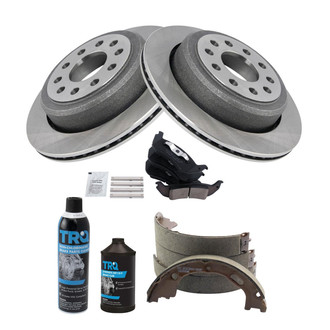 TRQ® - Rear Disc Brake Kit with Ceramic Pads and Shoes