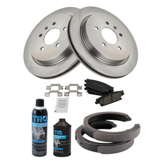 TRQ® - Rear Disc Brake Kit with Ceramic Pads and Shoes