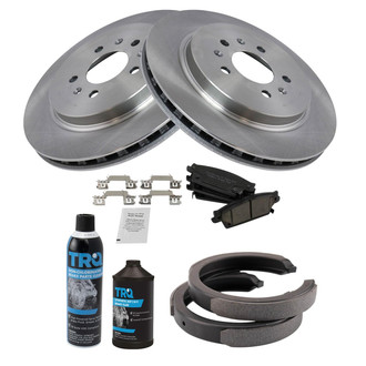 TRQ® - Rear Disc Brake Kit with Ceramic Pads and Shoes