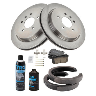 TRQ® - Rear Disc Brake Kit with Ceramic Pads and Shoes