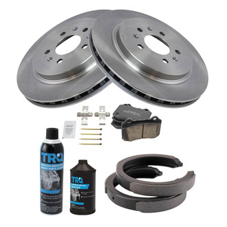 TRQ® - Rear Disc Brake Kit with Ceramic Pads and Shoes