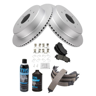 TRQ® - Rear Disc Brake Kit with Ceramic Pads and Shoes