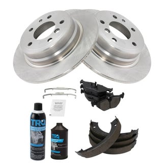 TRQ® - Rear Disc Brake Kit with Semi-Metallic Pads and Shoes