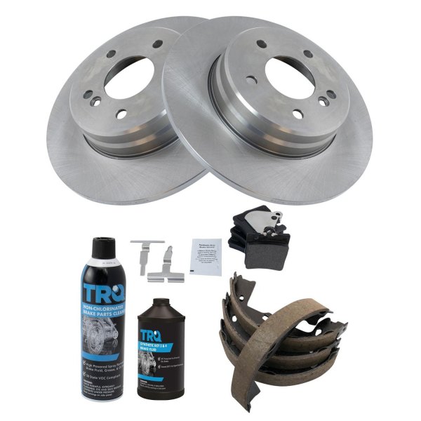 TRQ® - Rear Disc Brake Kit with Semi-Metallic Pads and Shoes