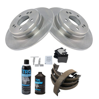 TRQ® - Rear Disc Brake Kit with Semi-Metallic Pads and Shoes