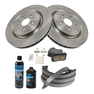 TRQ® - Rear Disc Brake Kit with Ceramic Pads and Shoes