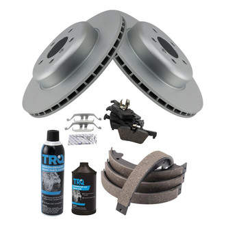 TRQ® - Rear Disc Brake Kit with Ceramic Pads and Shoes