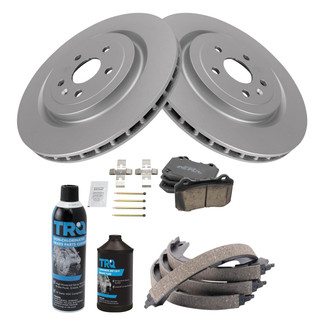 TRQ® - Rear Disc Brake Kit with Ceramic Pads and Shoes