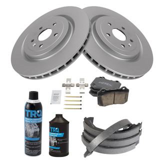 TRQ® - Rear Disc Brake Kit with Ceramic Pads and Shoes