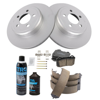 TRQ® - Rear Disc Brake Kit with Ceramic Pads and Shoes
