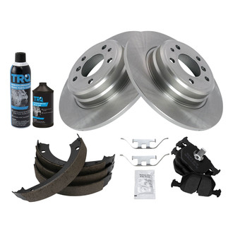 TRQ® - Rear Disc Brake Kit with Semi-Metallic Pads and Shoes