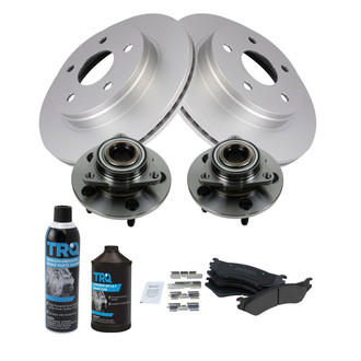 TRQ® - Front Disc Brake Kit with Semi-Metallic Pads and Hub Assemblies