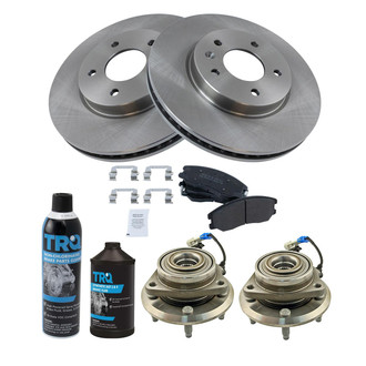 TRQ® - Disc Brake Kit with Semi-Metallic Pads and Hub Assemblies