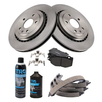 TRQ® - Rear Disc Brake Kit with Ceramic Pads and Shoes