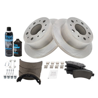 TRQ® - Rear Disc Brake Kit with Ceramic Pads and Shoes