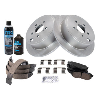 TRQ® - Rear Disc Brake Kit with Ceramic Pads and Shoes