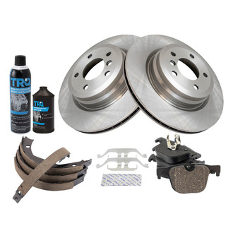 TRQ® - Rear Disc Brake Kit with Ceramic Pads and Shoes