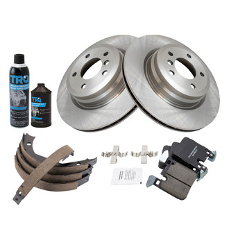 TRQ® - Rear Disc Brake Kit with Ceramic Pads and Shoes