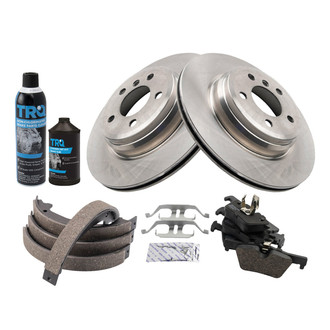 TRQ® - Rear Disc Brake Kit with Ceramic Pads and Shoes