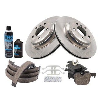 TRQ® - Rear Disc Brake Kit with Ceramic Pads and Shoes