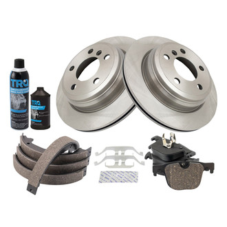 TRQ® - Rear Disc Brake Kit with Ceramic Pads and Shoes