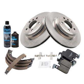 TRQ® - Rear Disc Brake Kit with Ceramic Pads and Shoes