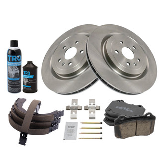 TRQ® - Rear Disc Brake Kit with Ceramic Pads and Shoes